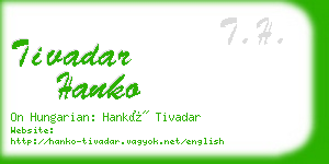 tivadar hanko business card